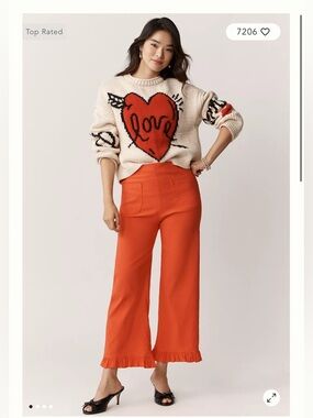 Maeve Colette Ruffle Hem Pants